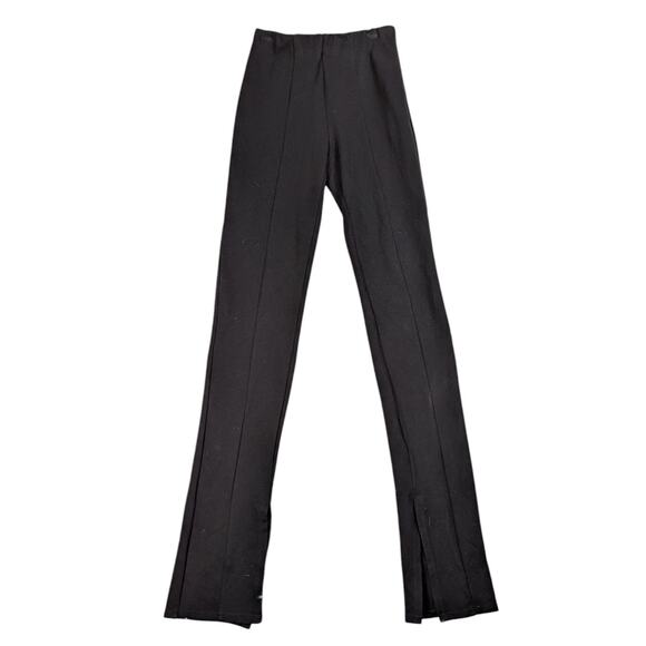 Anine Bing Max Trousers Split Hem High Rise Black Size 34 - Picture 3 of 14